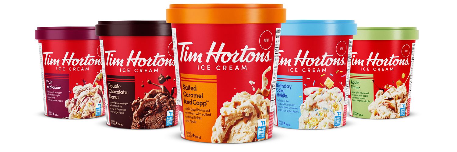 Tim Hortons brings its iconic flavours to the ice cream aisle with the launch of its rich and premium quality Tim Hortons Ice Cream, made in Canada with 100% Canadian dairy