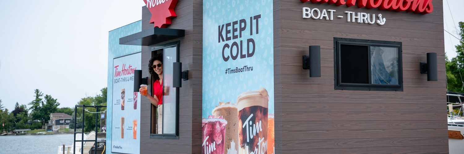 Tim Hortons opening its first-ever Boat-Thru for a limited time on Ontario's Lake Scugog, serving FREE cold beverages to guests who arrive by watercraft on Aug. 5-6