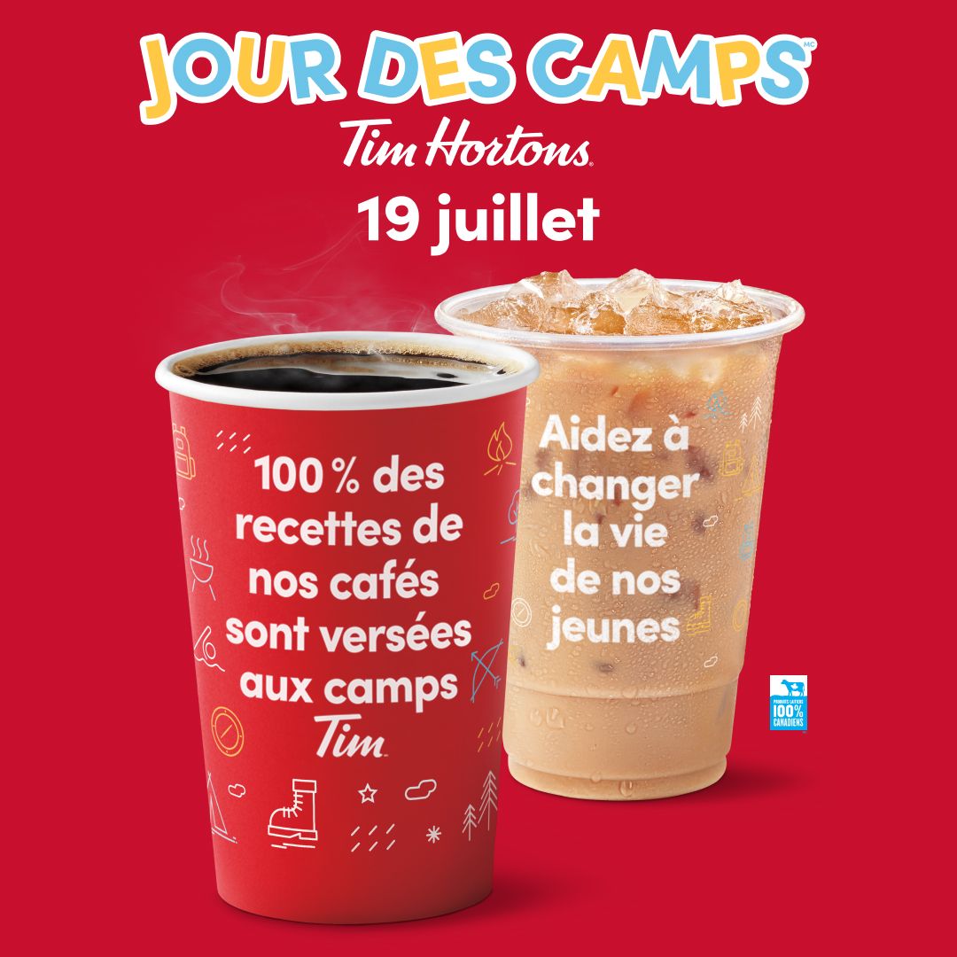 Le Jour des camps Tim Hortons aura lieu le 19 juillet : achetez un café ...