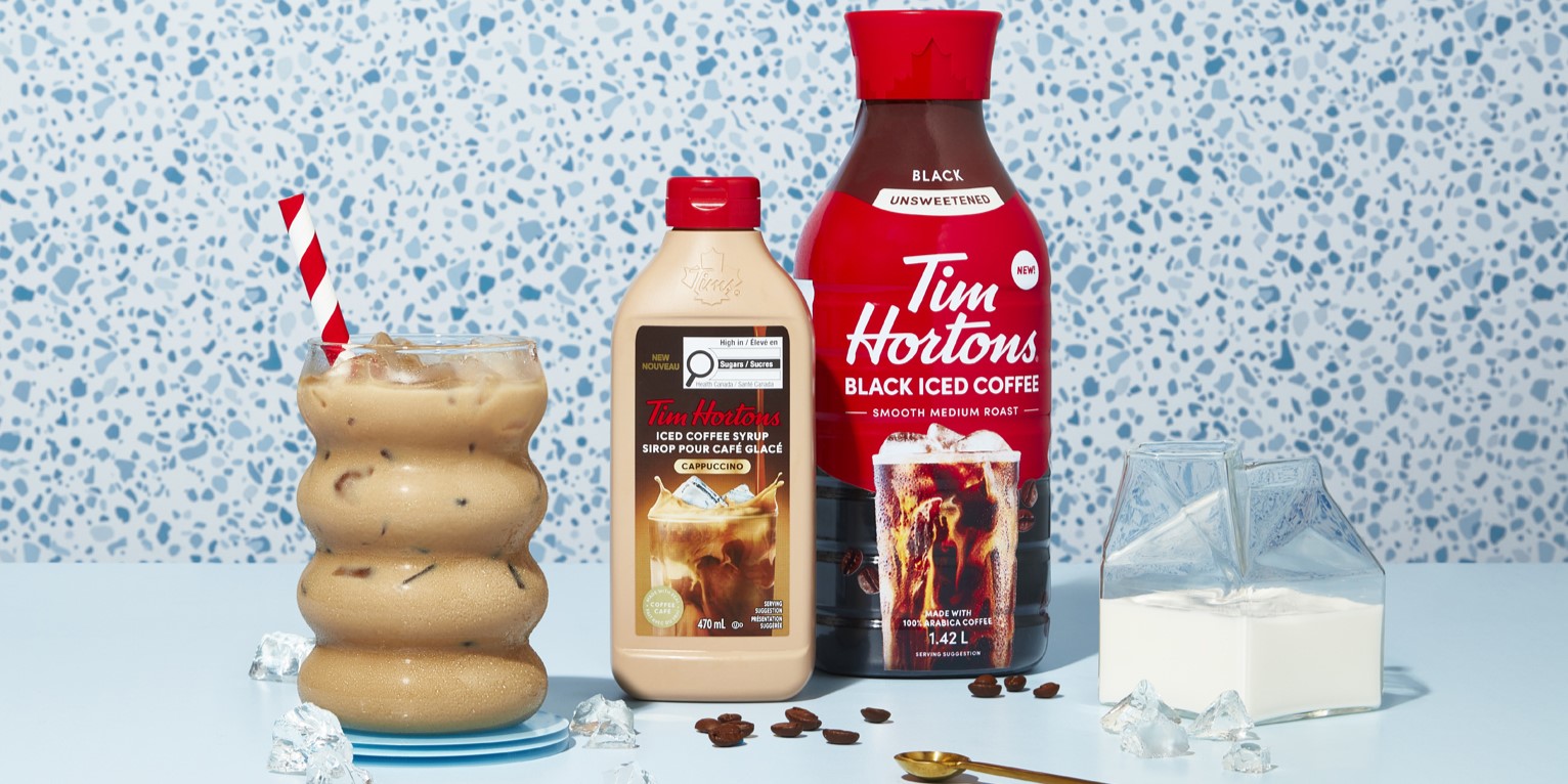 Tim Hortons® NEW ready-to-drink Iced Coffee and Iced Coffee Syrups available now at grocery stores