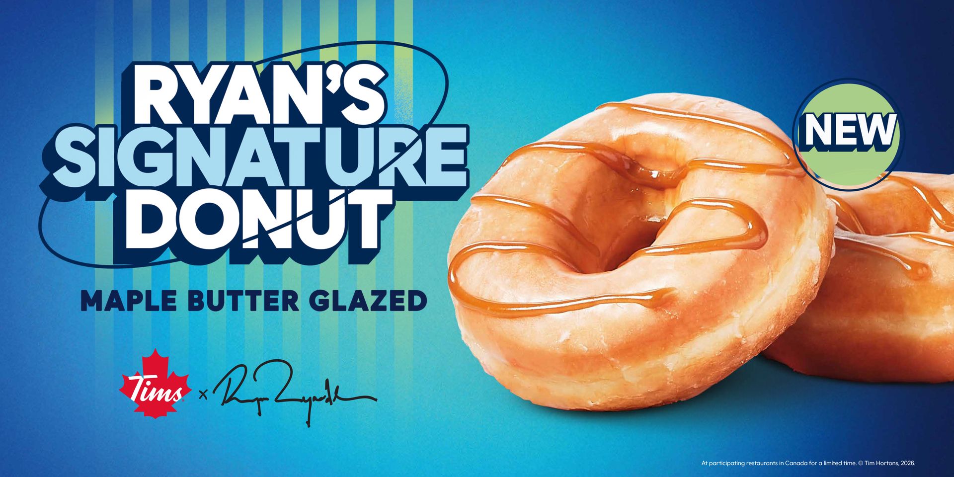 Tim Hortons® launching its second collab with Ryan Reynolds, this time on a new Ryan’s Signature Donut