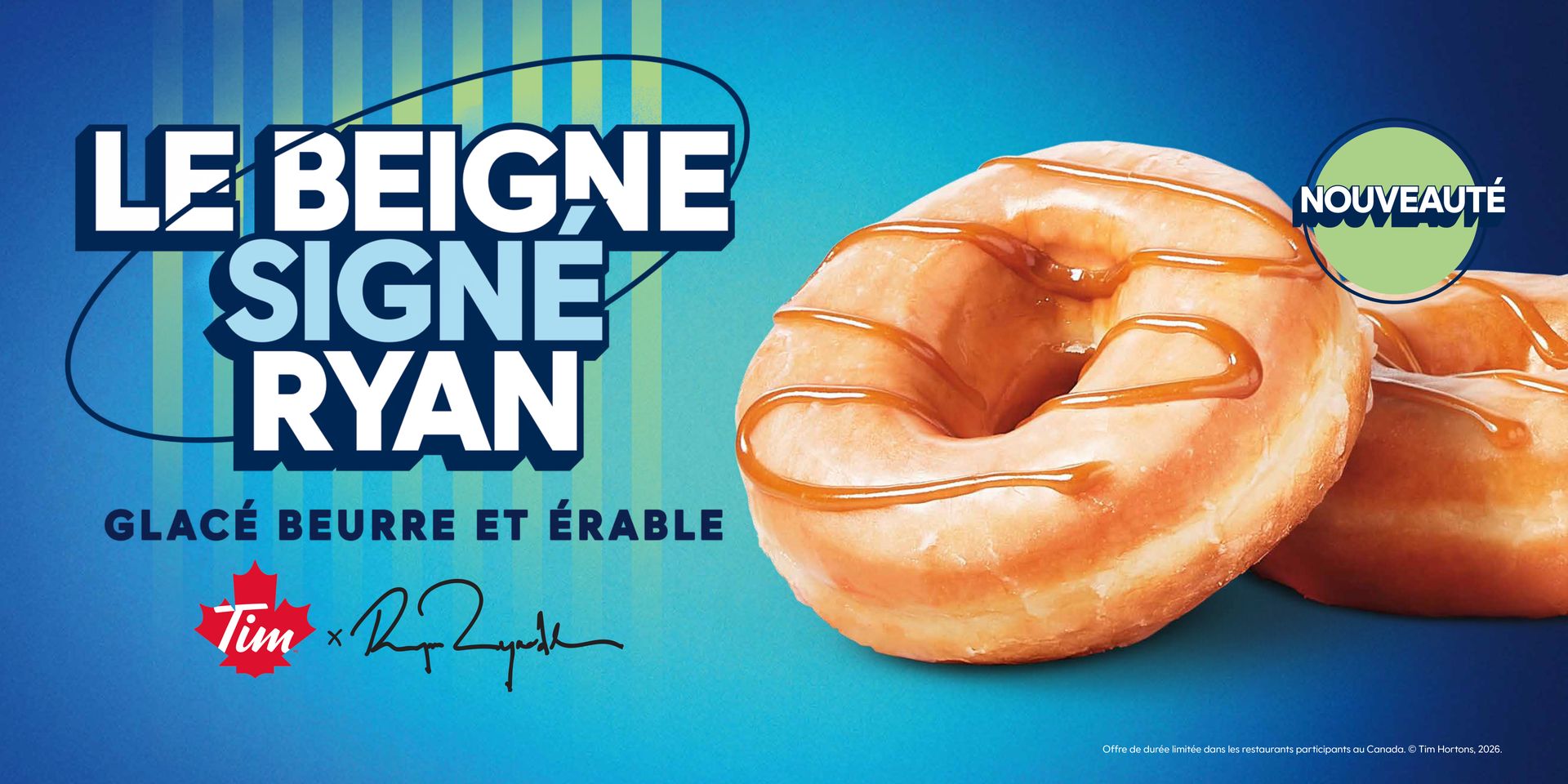 Tim Hortons entame un deuxième partenariat avec Ryan Reynolds en lançant le beigne signature de Ryan Reynolds