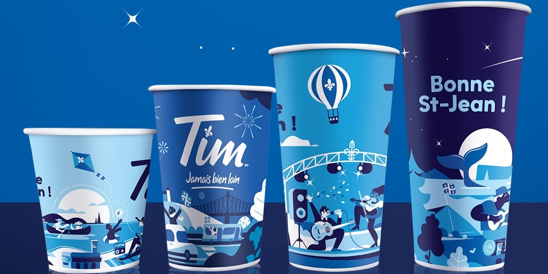 Préparez-vous pour les célébrations de la Saint-Jean-Baptiste avec les nouveaux gobelets à boissons chaudes bleus Tim Hortons®  d’édition limitée, offerts dès maintenant!